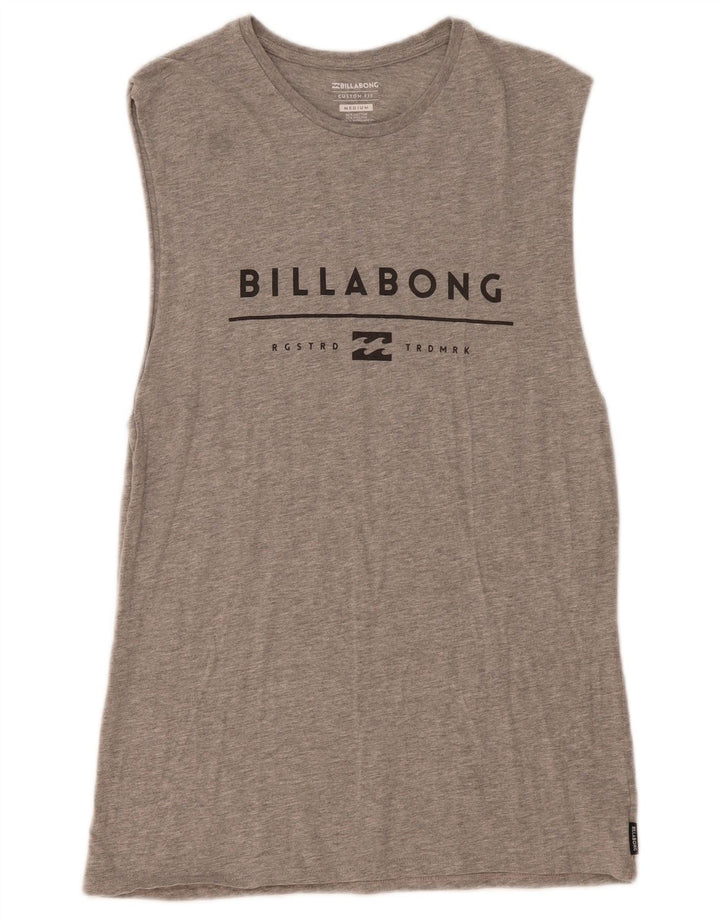 Мужской жилет Billabong с графическим рисунком на заказ, средний серый хлопковый крапчатый топ