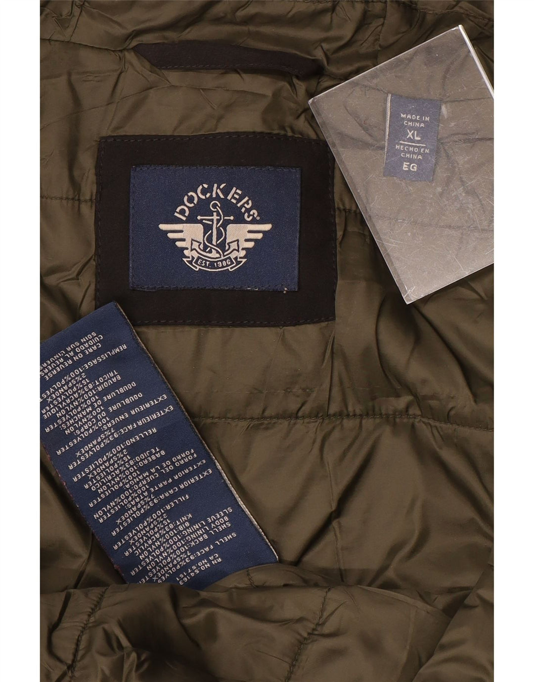 Мужская куртка-бомбер Dockers с капюшоном UK 42 XL, черный полиэстер