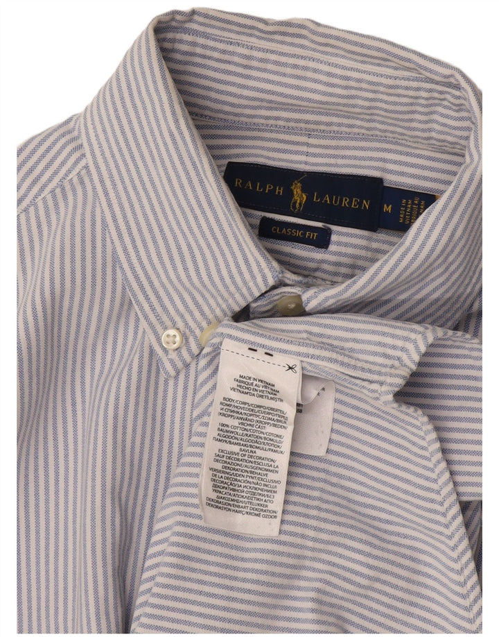 Мужская рубашка классического кроя Ralph Lauren, хлопковая синяя полоска среднего размера