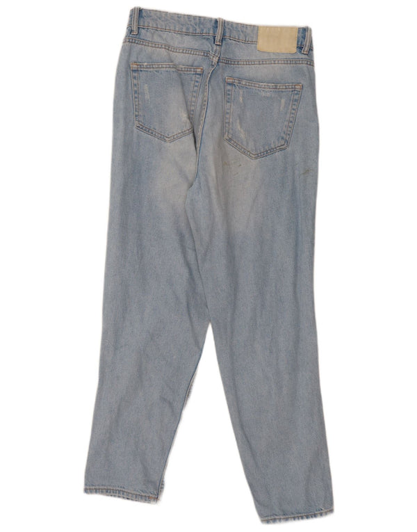 Женские потертые джинсы с высокой талией Zara EU 40, средние W30 L27, синие