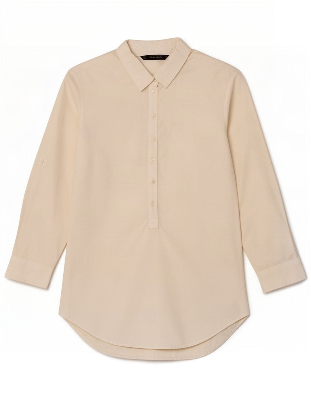 Женская пуловерная рубашка Zara с рукавом 3/4, UK 10, маленькая, белая