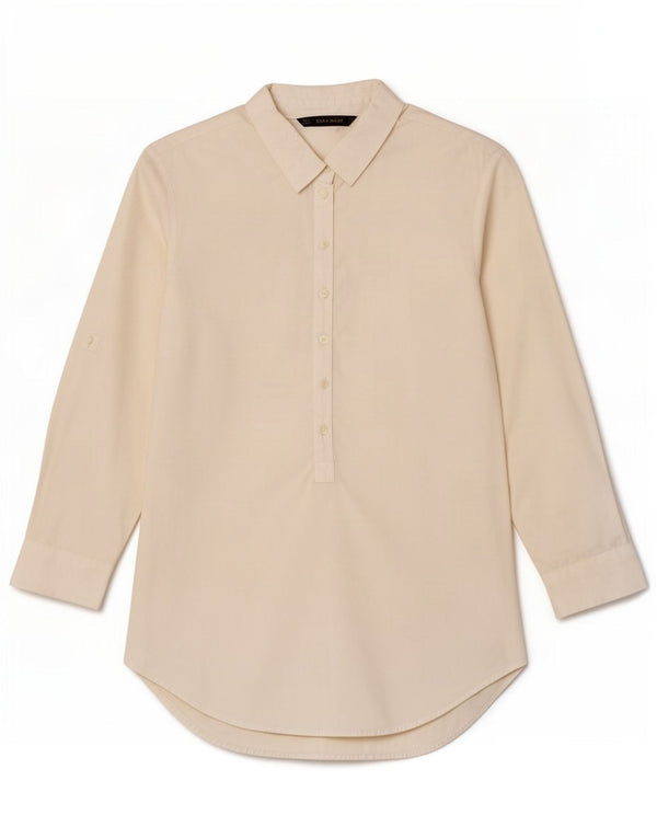 Женская пуловерная рубашка Zara с рукавом 3/4, UK 10, маленькая, белая