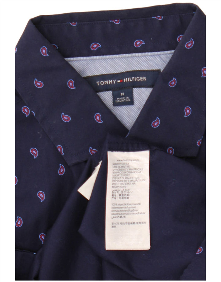 Мужская рубашка Tommy Hilfiger среднего размера, темно-синяя, хлопок с пейсли