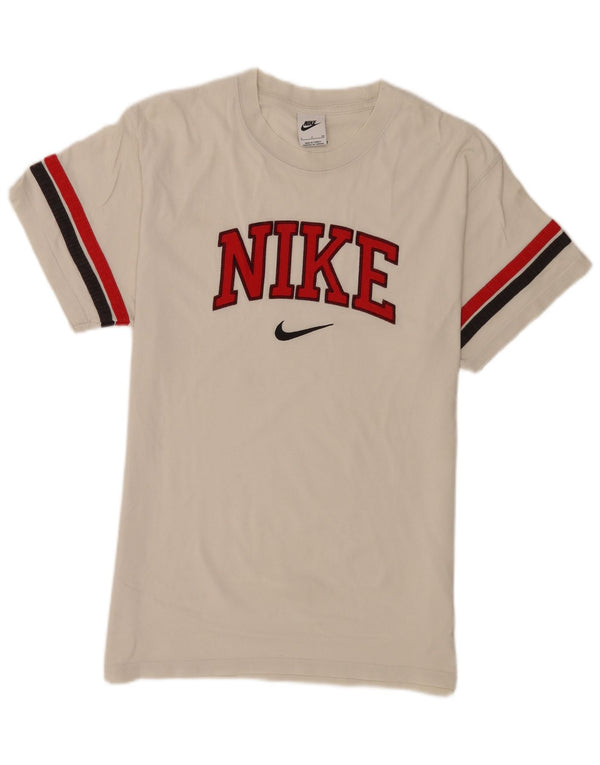 Мужская футболка с рисунком Nike, маленькая хлопковая футболка в белую полоску