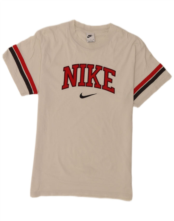 Мужская футболка с рисунком Nike, маленькая хлопковая футболка в белую полоску