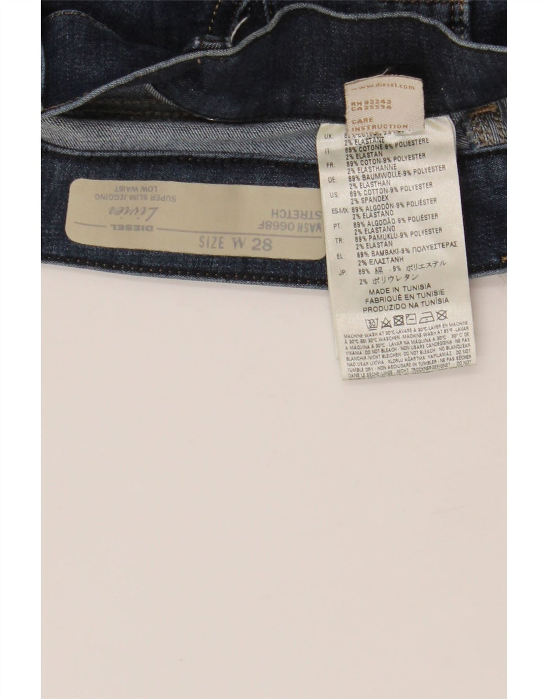 Женские супертонкие джинсы-джеггинсы DIESEL Livier с низкой талией W28 L34 синие