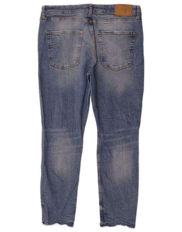 Zara Mens Distressed Skinny Jeans EU 44 Large W34 L27 Blue Cotton