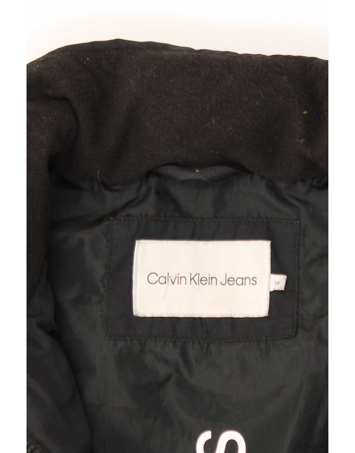 Пуховик Calvin Klein Jeans для девочек 13–14 лет, черный полиэстер