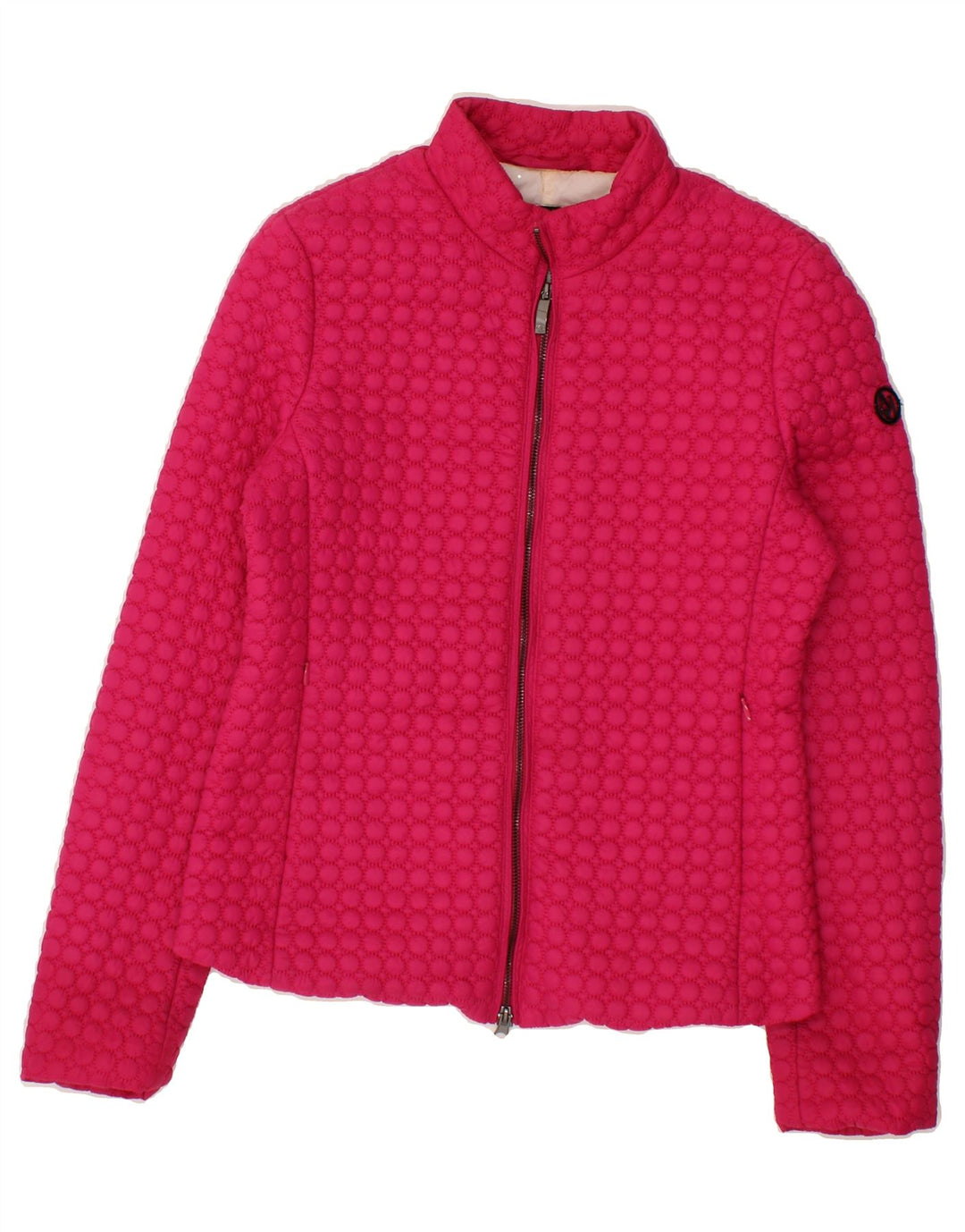 ARMANI JEANS Womens Bomber Jacket IT 44 Medium Pink Polyamide Vintage Armani Jeans and Second-Hand Armani Jeans from Messina Hembry 