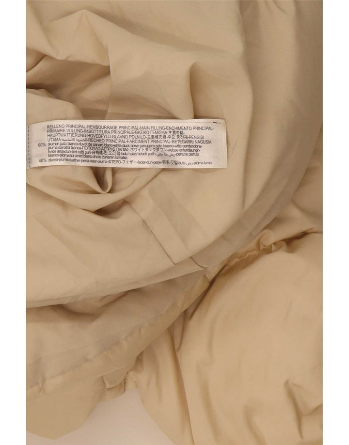 Zara Женское длинное стеганое пальто с капюшоном UK 6 XS Бежевый полиэстер