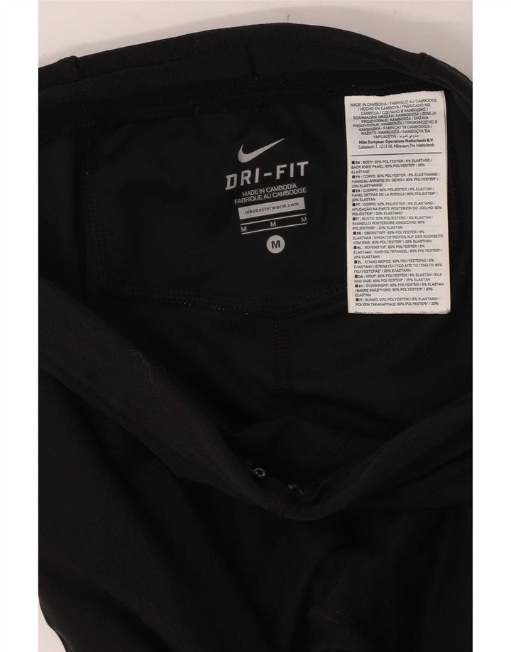 Женские леггинсы Nike Dri Fit UK 12, средний черный полиэстер
