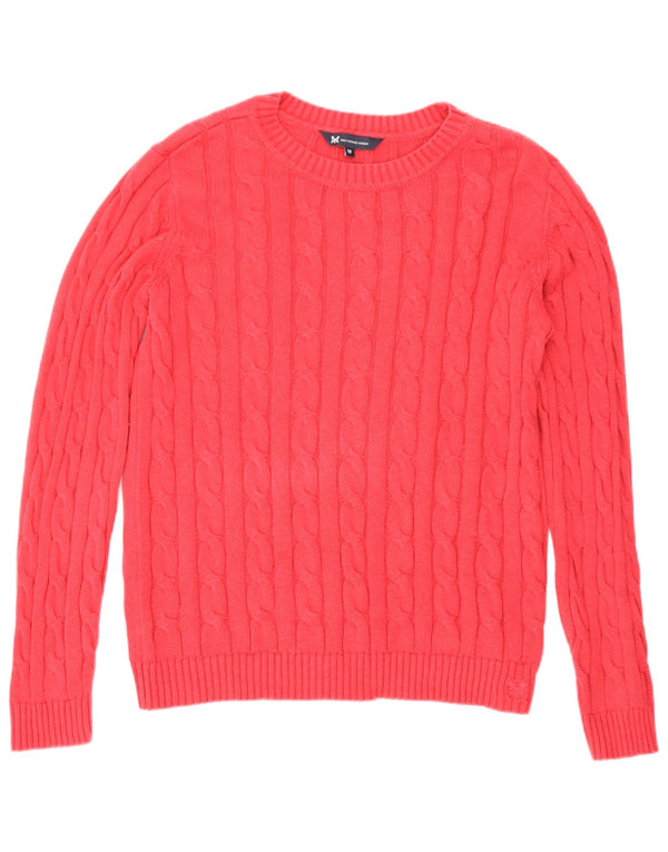 Crew Clothing Женский джемпер с вырезом «лодочкой», свитер UK 12, хлопковый средний розовый цвет