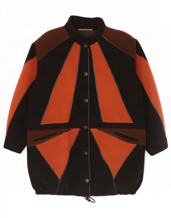 Женское пальто Philippe Vallereuil UK 18 XL, черное с цветными блоками, из натуральной шерсти