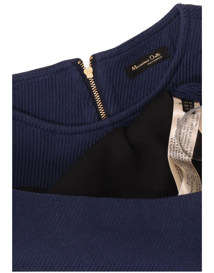 Massimo Dutti Женское платье-футляр без рукавов EU 42, большое темно-синее шерстяное платье