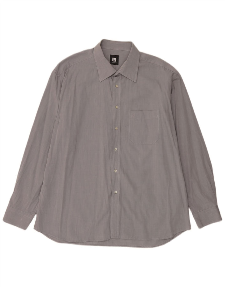 Мужская рубашка Roccobarocco, размер 46, 18, 1/2, 2XL, серая