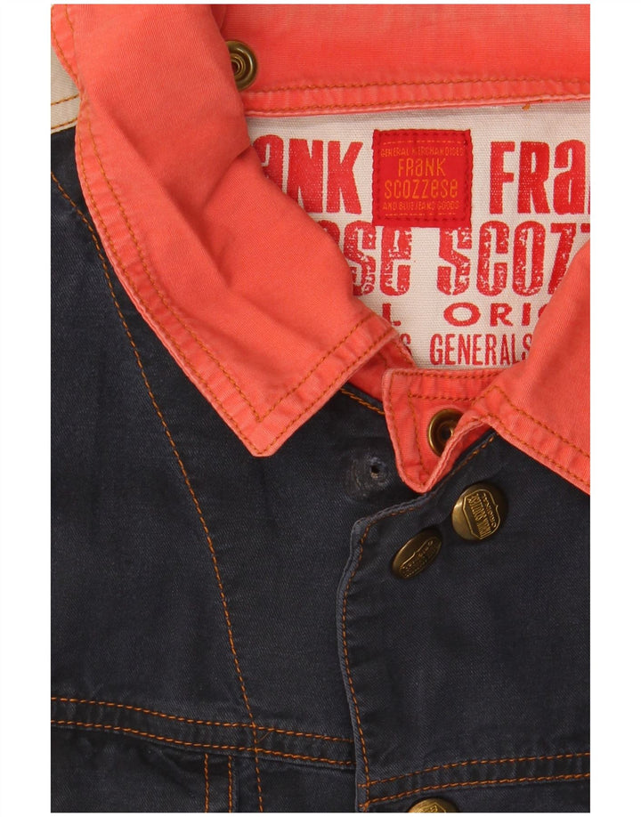 Frank Scozzese Мужская джинсовая куртка оверсайз UK 38 Medium Navy Blue