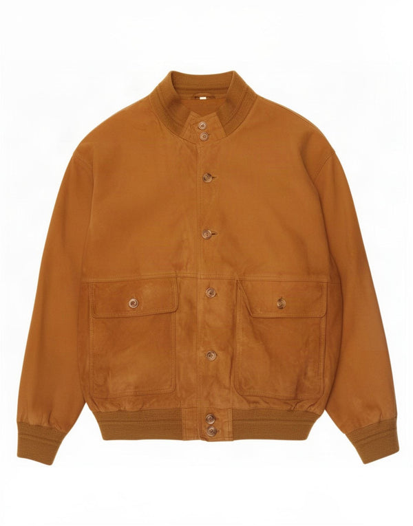 Vintage Mens Suede Jacket IT 50 Large Brown