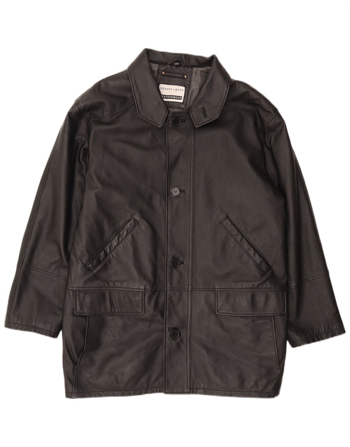 Мужское кожаное пальто ROVER&LAKES IT 48 Medium Black Leather