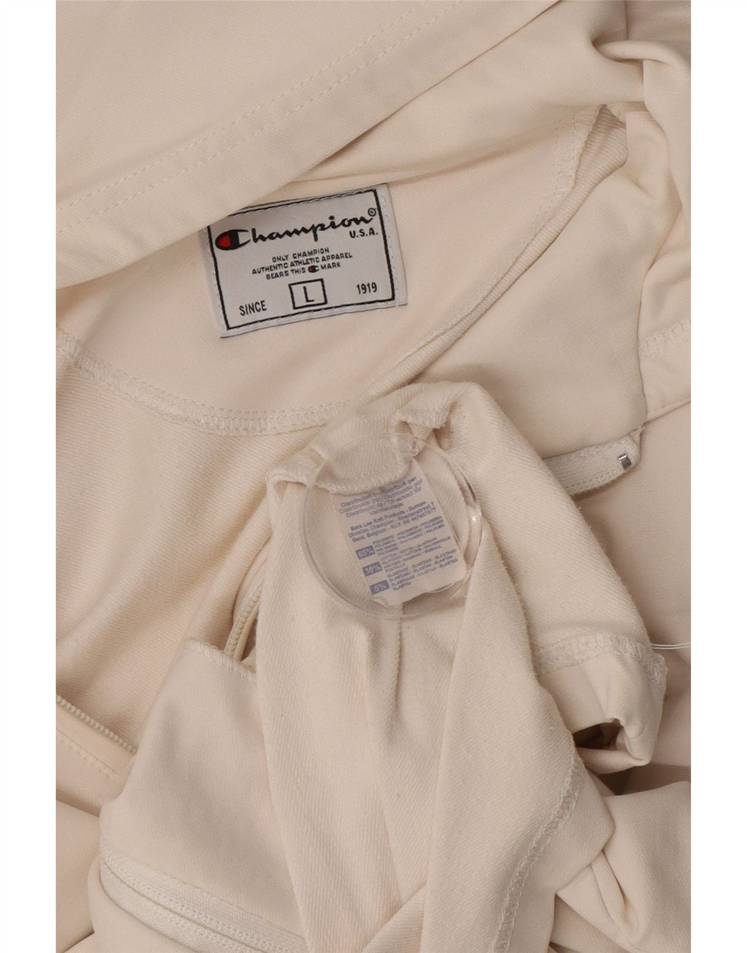 Женский свитер с капюшоном на молнии Champion UK 14, большой белый полиамид