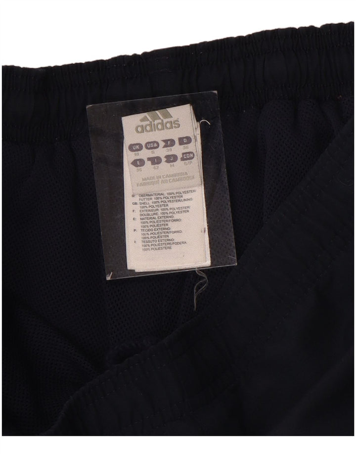 Женские спортивные брюки-капри Adidas UK 10, маленькие темно-синие, полиэстер