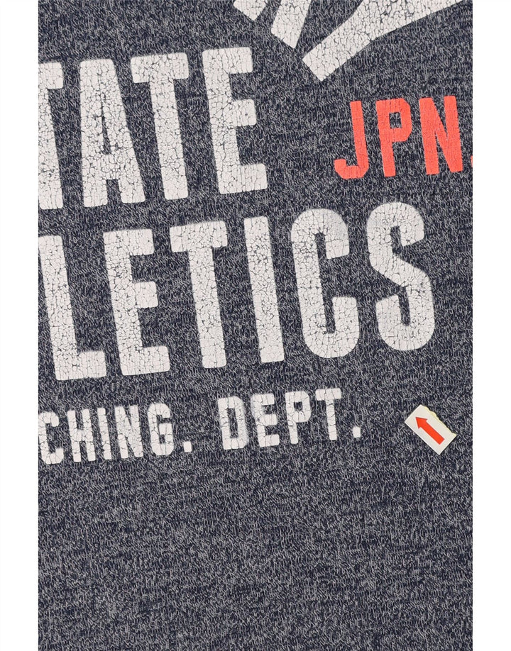 Мужская футболка с рисунком SUPERDRY для легкой атлетики, большой синий крапинчатый хлопок