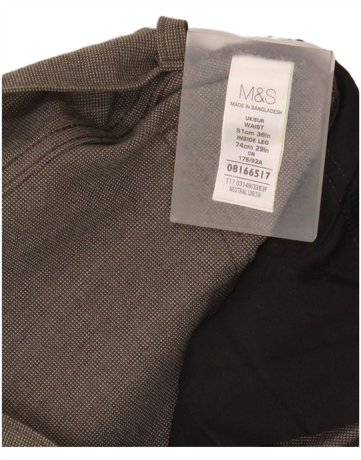 Мужские повседневные брюки приталенного кроя Marks & Spencer W36 L29 коричневые из полиэстера