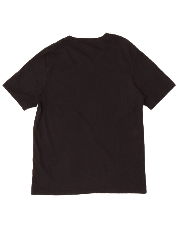 Мужская футболка с рисунком Jack & Jones из хлопка среднего размера, черная