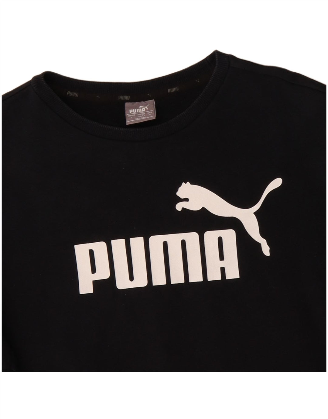 Мужской свитшот с рисунком Puma, большой черный хлопковый джемпер
