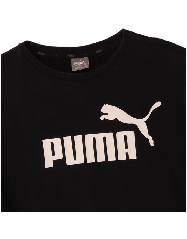Мужской свитшот с рисунком Puma, большой черный хлопковый джемпер