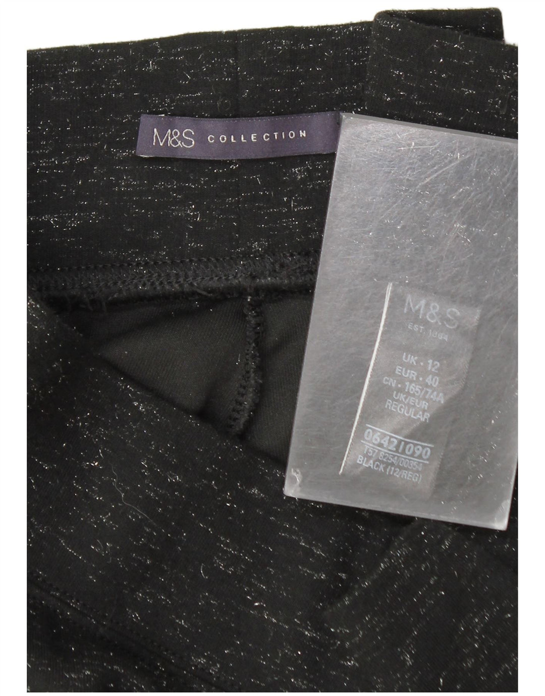 Женские леггинсы Marks & Spencer UK 12 Medium W28 L27 Черные в крапинку