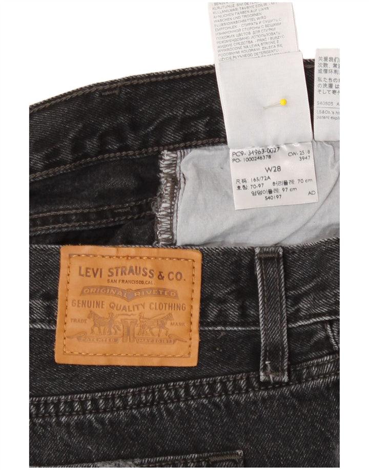 Женская джинсовая мини-юбка Levi's с эффектом потертости W28, средний черный хлопок