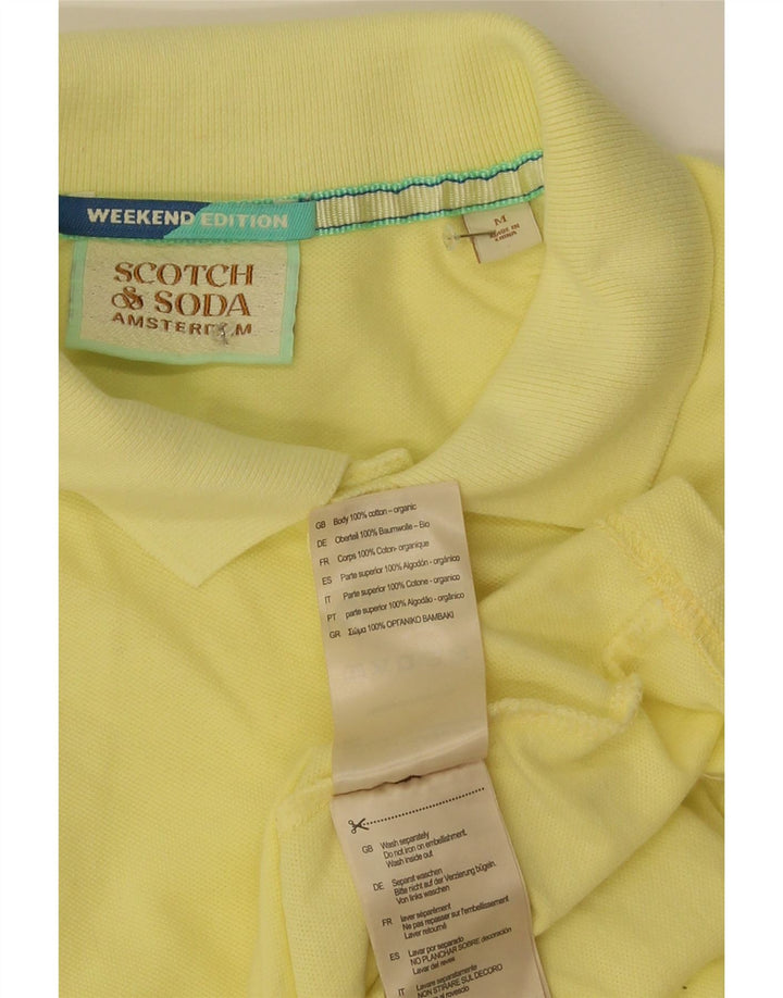 Мужская рубашка-поло Scotch & Soda из хлопка среднего желтого цвета