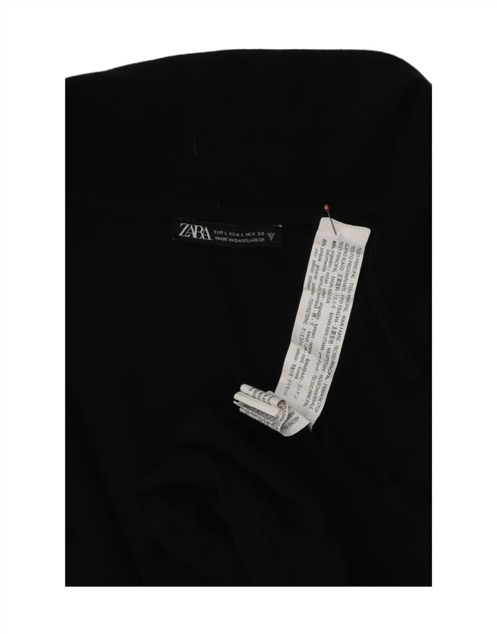 Женское платье-поло Zara UK 16, большой размер, черный хлопок, хлопок