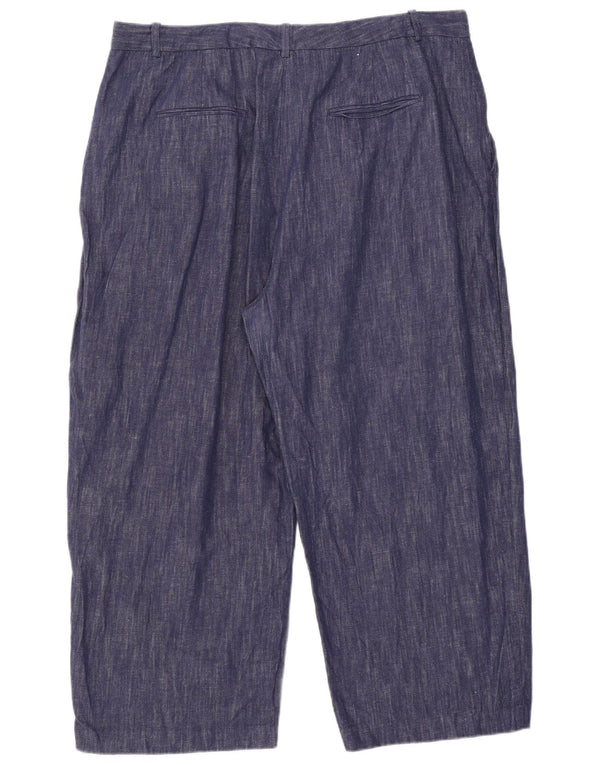 Женские укороченные брюки Marks & Spencer UK 22 3XL W41 L25 Темно-синие