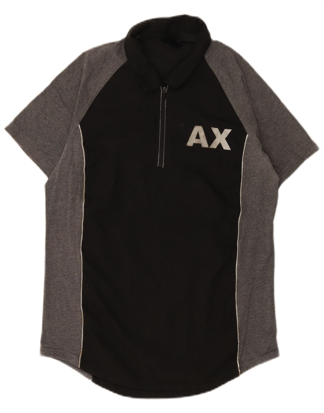 Мужская рубашка-поло с рисунком Armani Exchange, маленькая черная, с цветными блоками