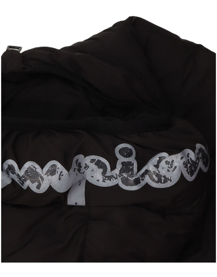 Утепленная куртка с капюшоном и графическим рисунком для мальчиков CHAMPION, 15–16 лет, 2XL, черная