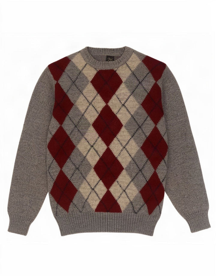 Мужской джемпер Rodes с круглым вырезом IT 48 Medium Grey Argyle/Diamond