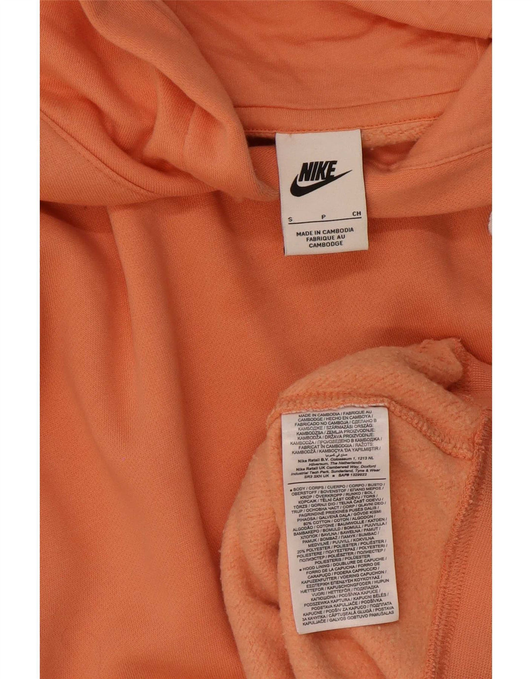 Мужской джемпер с капюшоном Nike, маленький оранжевый, хлопок