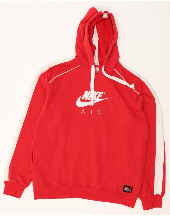 Мужской джемпер с капюшоном Nike с рисунком, средний красный, хлопковый с цветными блоками