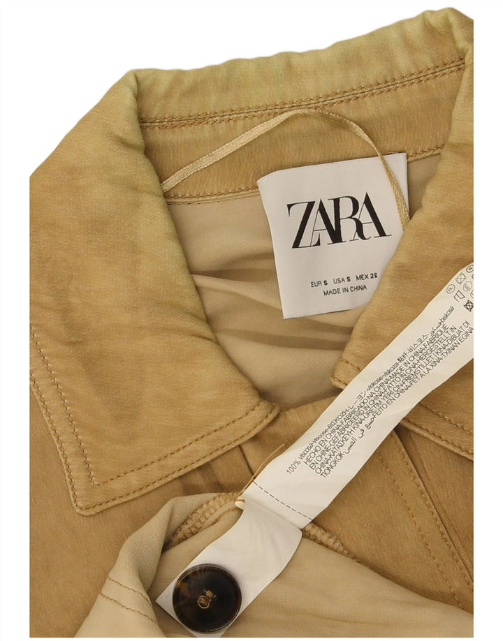 Женская куртка Zara UK 10, маленькая, бежевый, вискоза