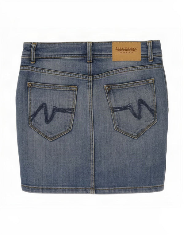 Женская мини-юбка джинсовая Zara EU 36 XS W26 синяя