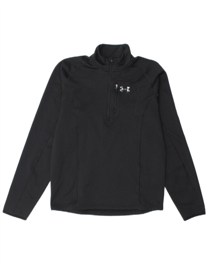 Мужской свитшот с воротником на молнии Under Armour, маленький черный джемпер