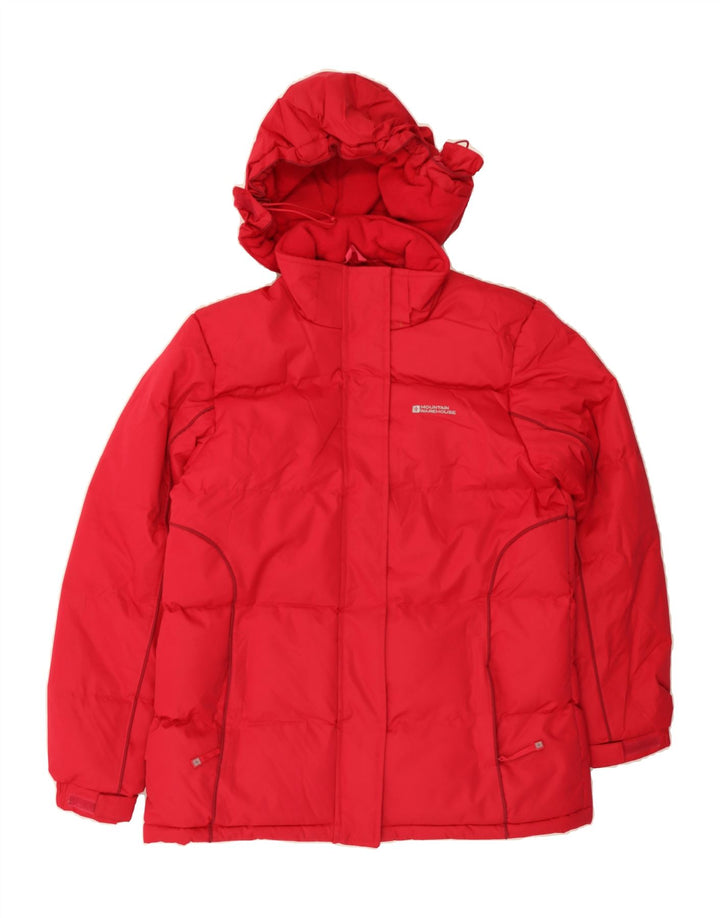 MOUNTAIN WAREHOUSE Womens Hooded Padded Jacket UK 12 Medium Red Polyester Vintage Mountain Warehouse and Second-Hand Mountain Warehouse from Messina Hembry 