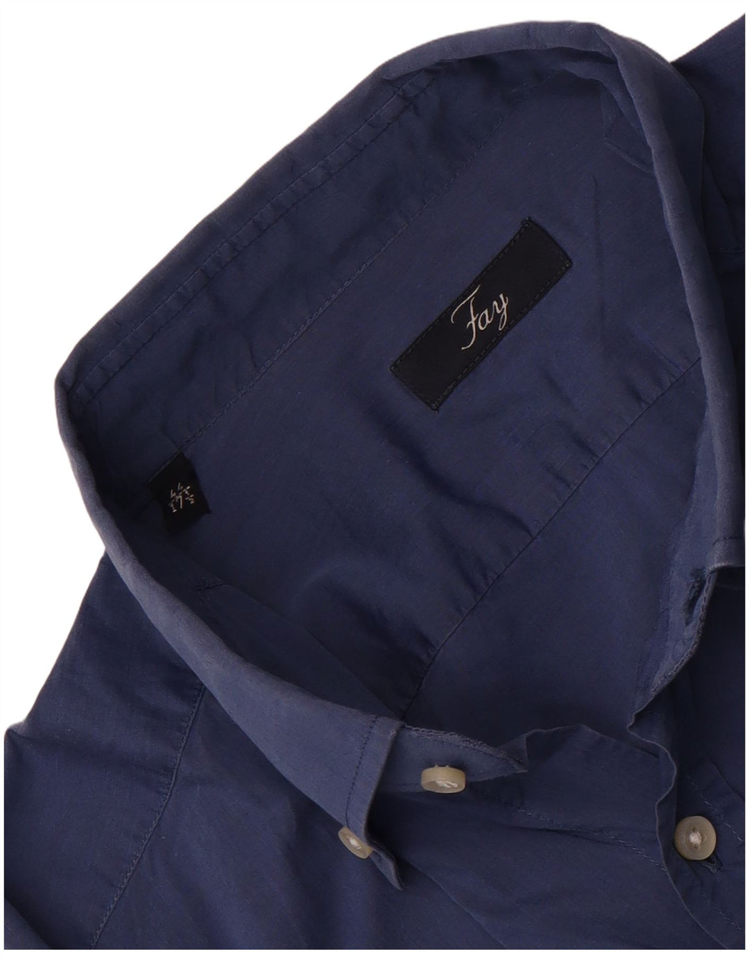 Мужская рубашка Fay, размер 44 17 1/2 XL, синяя