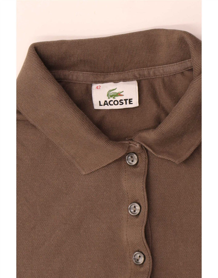 Женская рубашка-поло Lacoste, размер 42, большая, коричневая