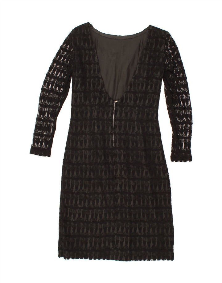 VINTAGE Womens Long Sleeve Sheath Dress UK 12 Medium Black Vintage Vintage and Second-Hand Vintage from Messina Hembry 