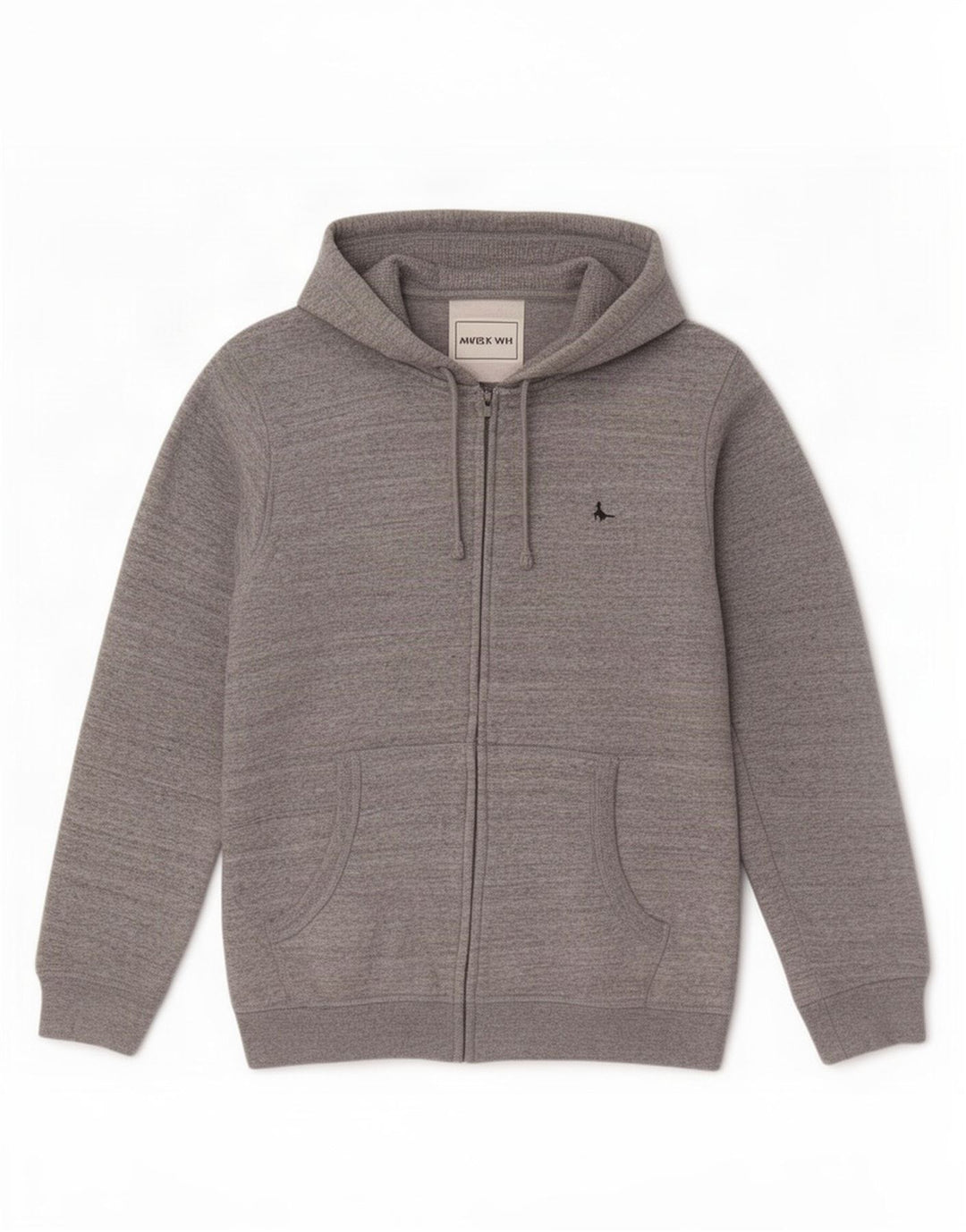 Мужской свитер с капюшоном на молнии Jack Wills, средний серый хлопок с крапинками