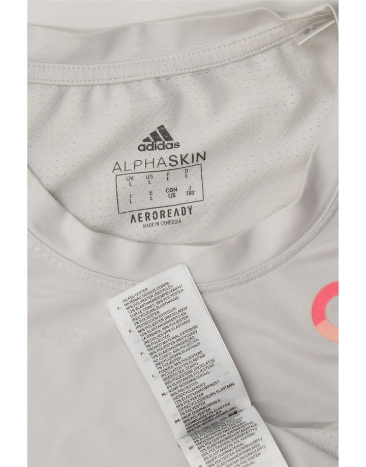 Мужская футболка ADIDAS Aeroready с рисунком, большой серый полиэстер