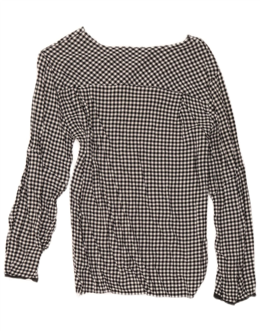 Женская блузка Zara Top UK 12, средний черный в клетку