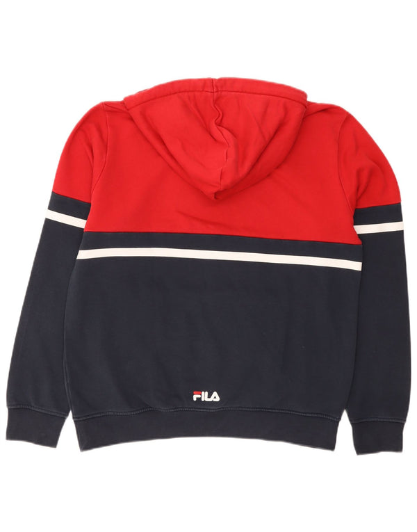 Fila Мужской джемпер с капюшоном с рисунком, маленький красный, цветной блок